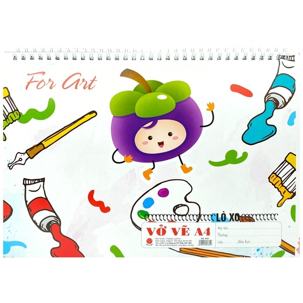 Vở vẽ lò xo Hải Tiến 3842 vở vẽ A4 thiết kế bìa đẹp họa tiết dễ thương ANKICO