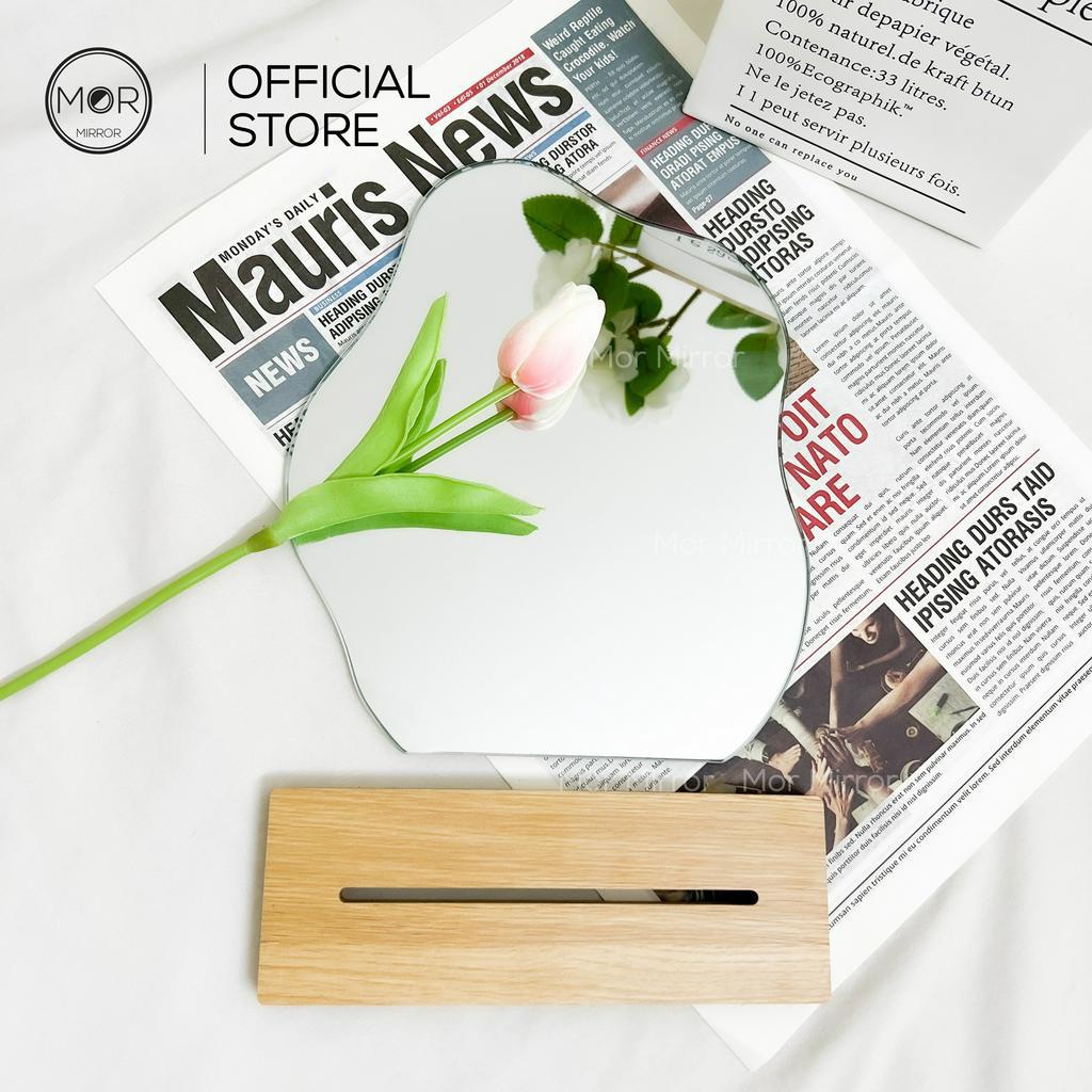 Gương Để Bàn Trang Điểm Hình Hạt Đậu Cao Cấp MOR MIRROR Nội Thất Decor Phòng Kích Thước 20x24 cm