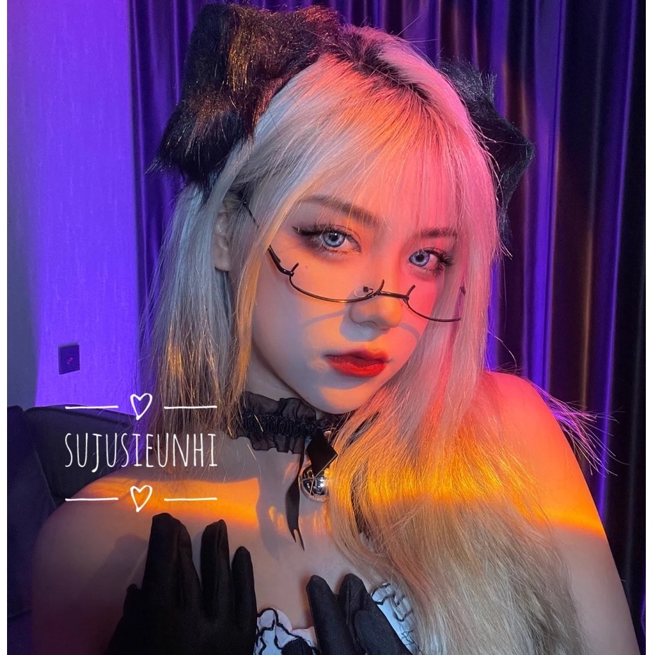 (3 Màu)Cặp Kính Không Tròng Nửa Gọng Thời Trang, Phối Được Nhiều Kiểu - Kính Cosplay