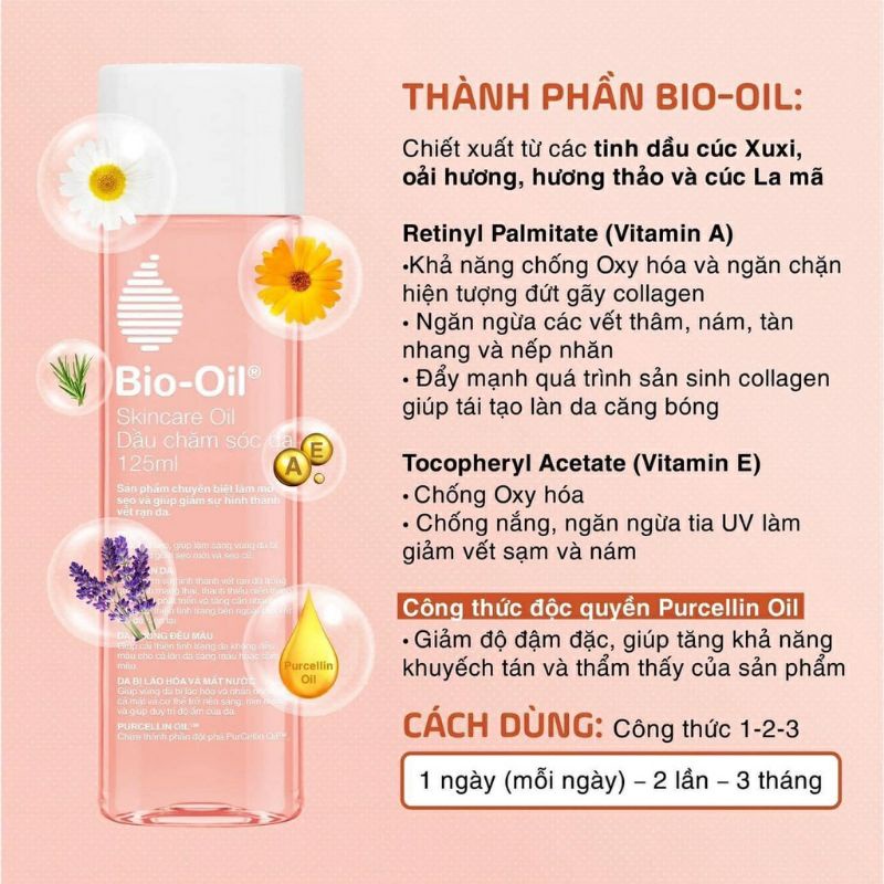 Tinh dầu giảm rạn da, mờ sẹo Bio oil 125ml