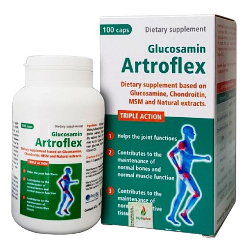Glucosamin Artroflex - hỗ trợ giảm đau do thoái hóa khớp, khô khớp, viêm khớp (100 viên)