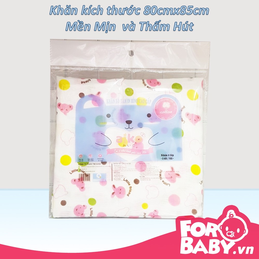 Khăn Tắm Xô Xuất Nhật In Hình Aiko - Mền Mịn Thấm Hút (Kích Thước 80x85cm)