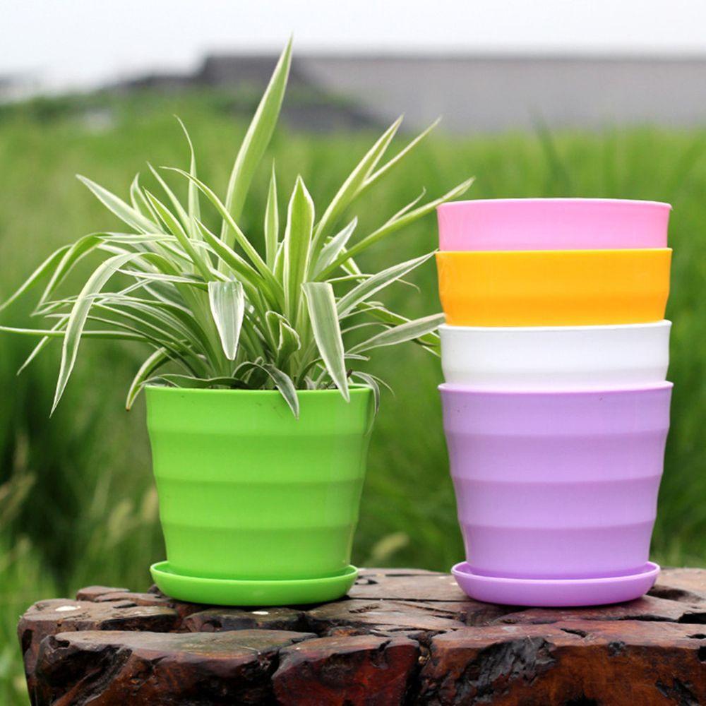 LAKAMIER Chậu Nhựa Trồng Cây Kèm Khay Mini Tiện Dụng