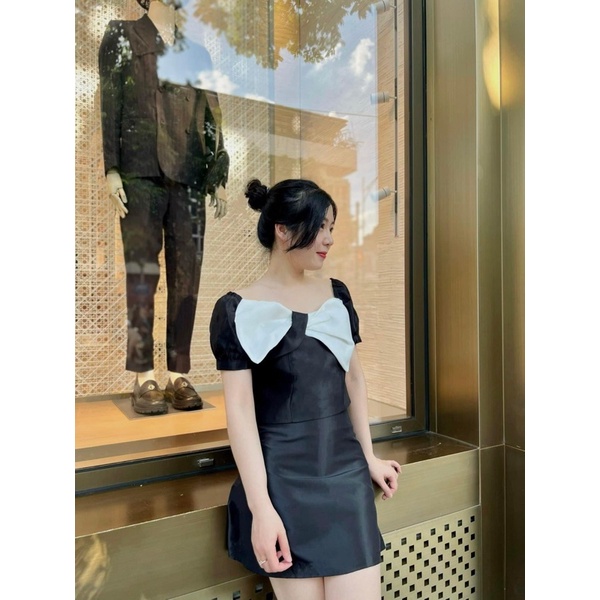 Set áo nơ lệch cách điệu Ella Set