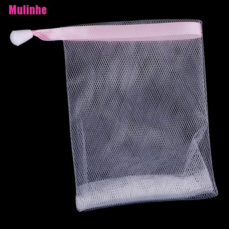 [Mulinhe] Túi Lưới Đựng Xà Phòng Tẩy Tế Bào Chết Cỡ Nhỏ Bằng Nylon Có Dây Rút