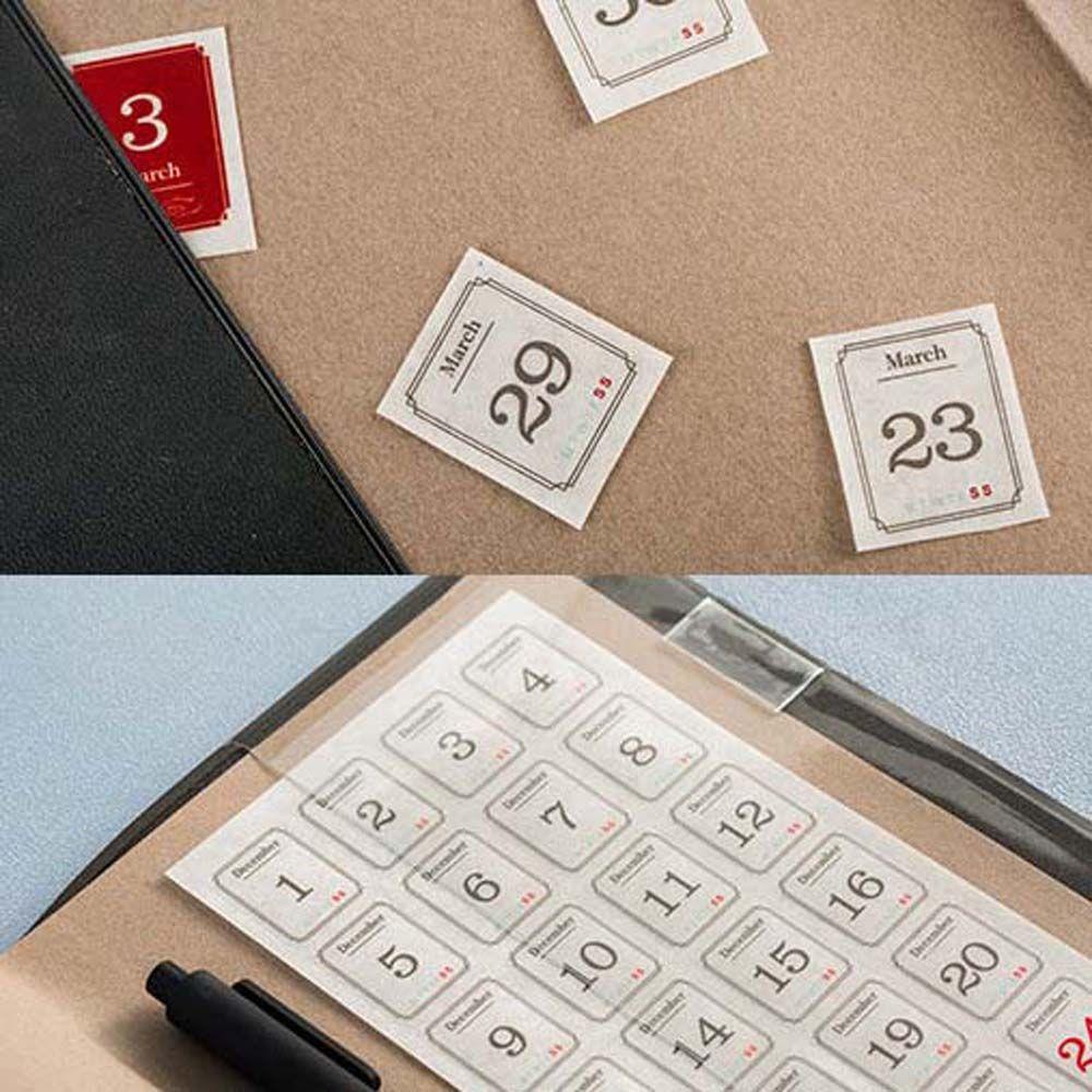 Nhãn Dán Hình Lịch Giấy Thủ Công Dùng Trang Trí Sổ Tay