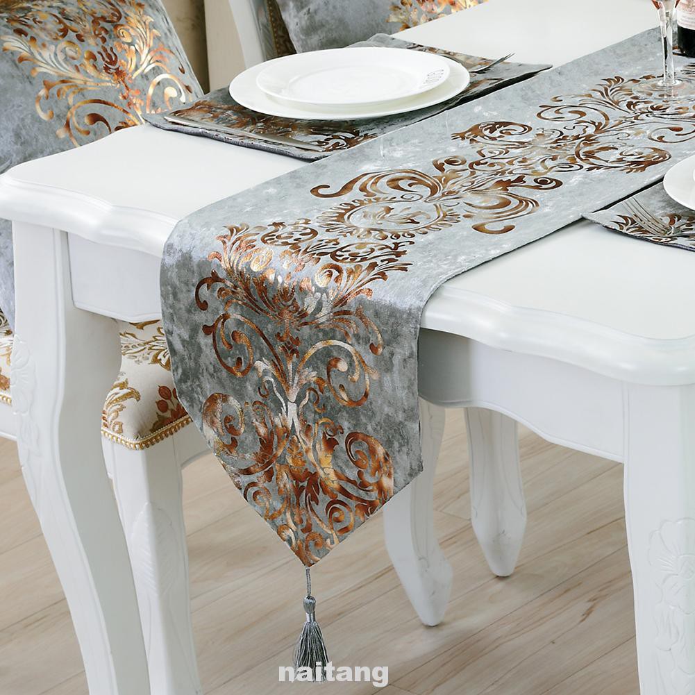 Classic European Style Modern Luxury Hot Stamping Table Runner