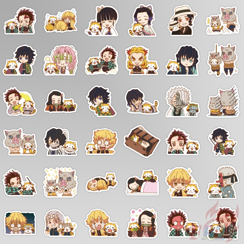 ❉ Demon Slayer Q-1 Anime Stickers ❉ 40Pcs/Set DIY Decals Stickers for Album Diary Laptop Scrapbooks Skateboard
