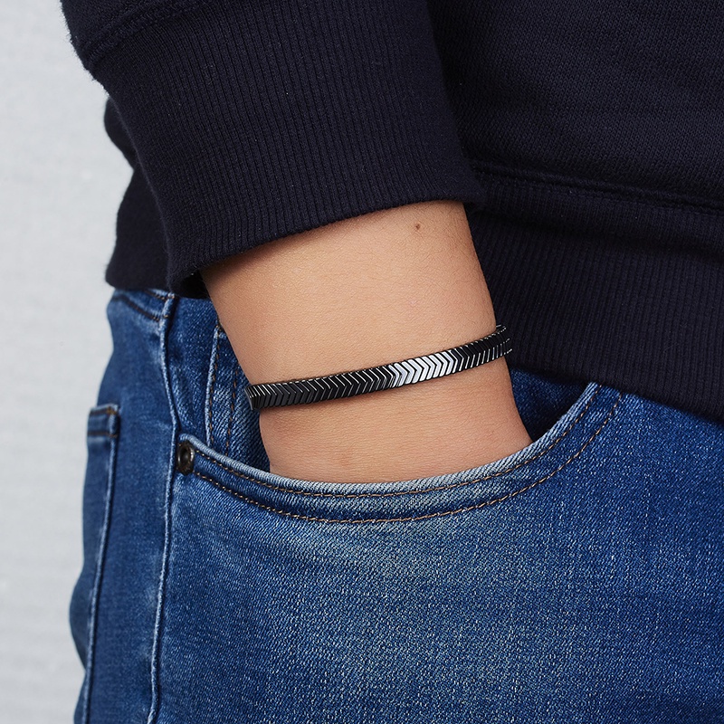 Vòng Tay Đá Hematite Màu Đen Thời Trang Cho Nam
