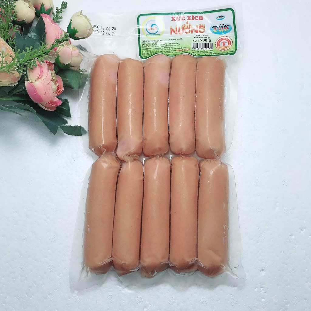 [Giao TPHCM] Xúc xích đức hương vị thịt nướng, xúc xích xông khói 500gr