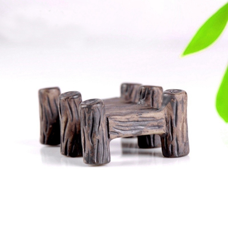 Set 2 mô hình cây cầu gỗ trang trí tiểu cảnh mini