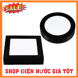 Đèn led ốp trần gắn nổi 6w, 12w, 18w, 24w vuông tròn viền đen
