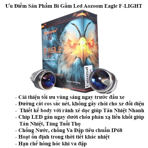 Bi Gầm Aozoom Eagle F-Light Cao Cấp, Đèn Led Gầm Ô Tô Siêu Bền, Bảo Hành 3 Năm - Vương Phát Auto Cam Kết Chính Hãng