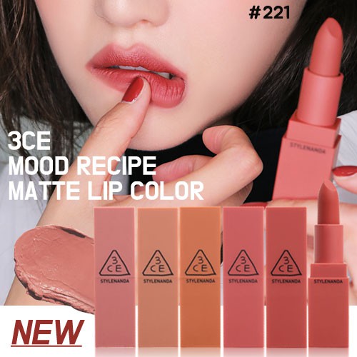 [Chuẩn Auth] Son lì 3CE Mood Recipe Matte Lip Color #218 Mirrorlike : Hồng Nude