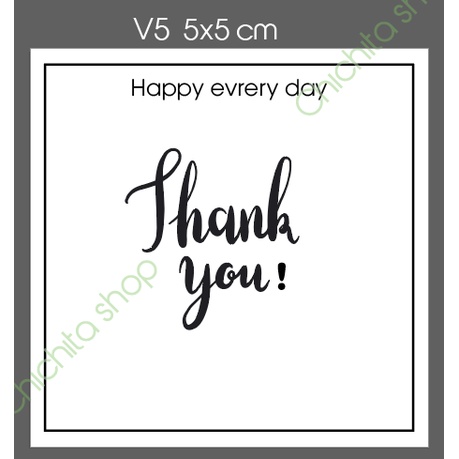 TEM Tem giấy chữ 'Thank you' 5x2.7cm(1set=48c), 5x5cm(set=24c), 8x10cm(set=6c) hàng có sẵn