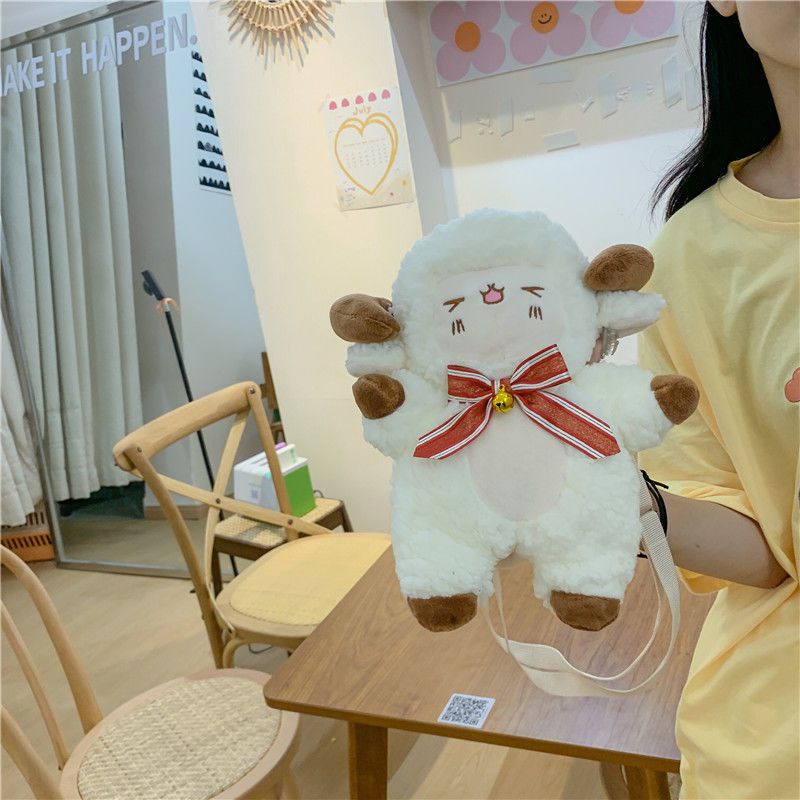 TÚI ĐEO CHÉO BÉ CỪU ĐEO NƠ DỄ THƯƠNG