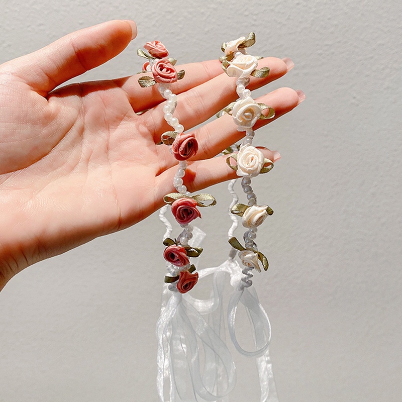 Băng Đô Cài Tóc Đính Hoa Ngọc Trai Phong Cách Hàn Quốc Mới