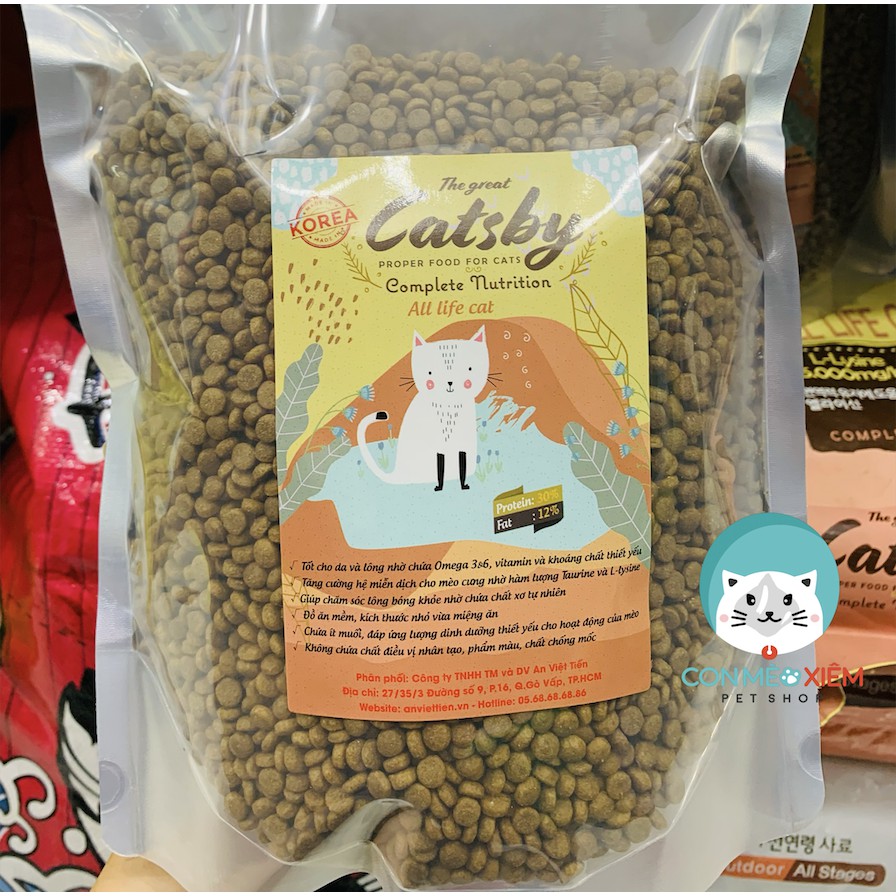 Hạt cho mèo Catsby mọi lứa tuổi 1kg 5kg, thức ăn khô dinh dưỡng cao Con Mèo Xiêm