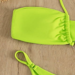[BKN1787] <ÂU> SET BIKINI XANH NEON KHUY TRÒN