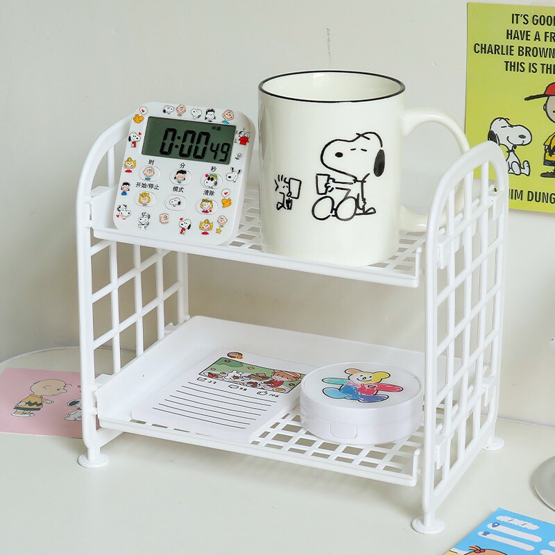 Kệ nhựa mini 2 tầng đa năng lắp ráp đựng mỹ phẩm, gia vị, đồ dùng học tập, đồ cá nhân để bàn làm việc, nhà bếp, nhà tắm