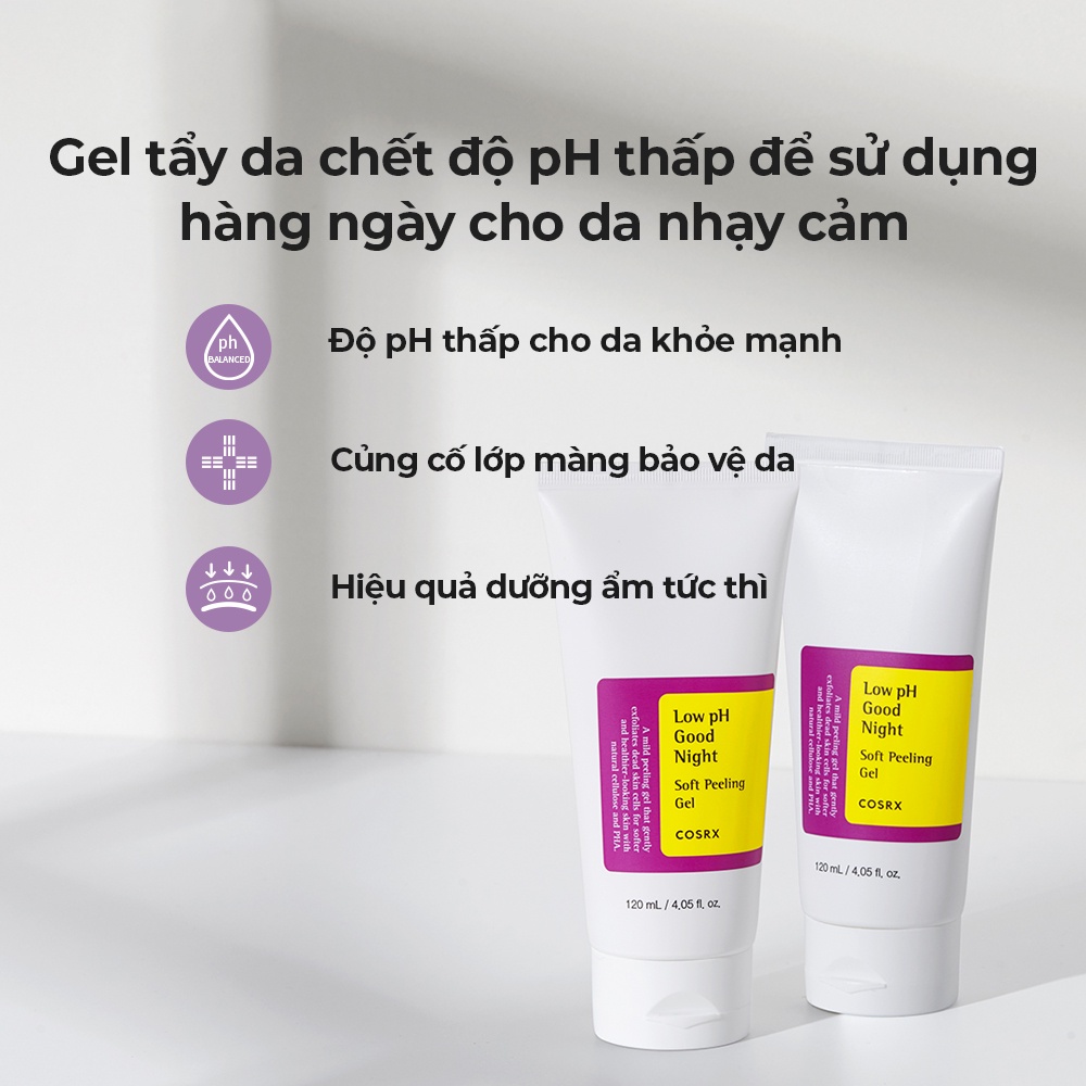 Gel tẩy tế bào chết vào ban đêm COSRX có độ pH thấp tiện dụng dung tích 120ml /0.67 fl.oz