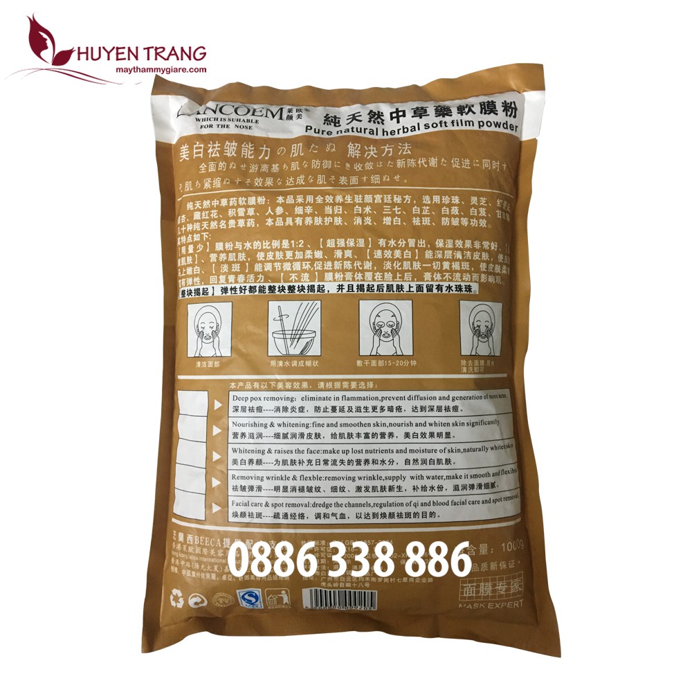 Bột Mặt Nạ Thảo Dược Làm Trắng Da, Kiềm Dầu, Giúp Da Mịn Màng - Thẩm Mỹ Huyền Trang NANOCEE