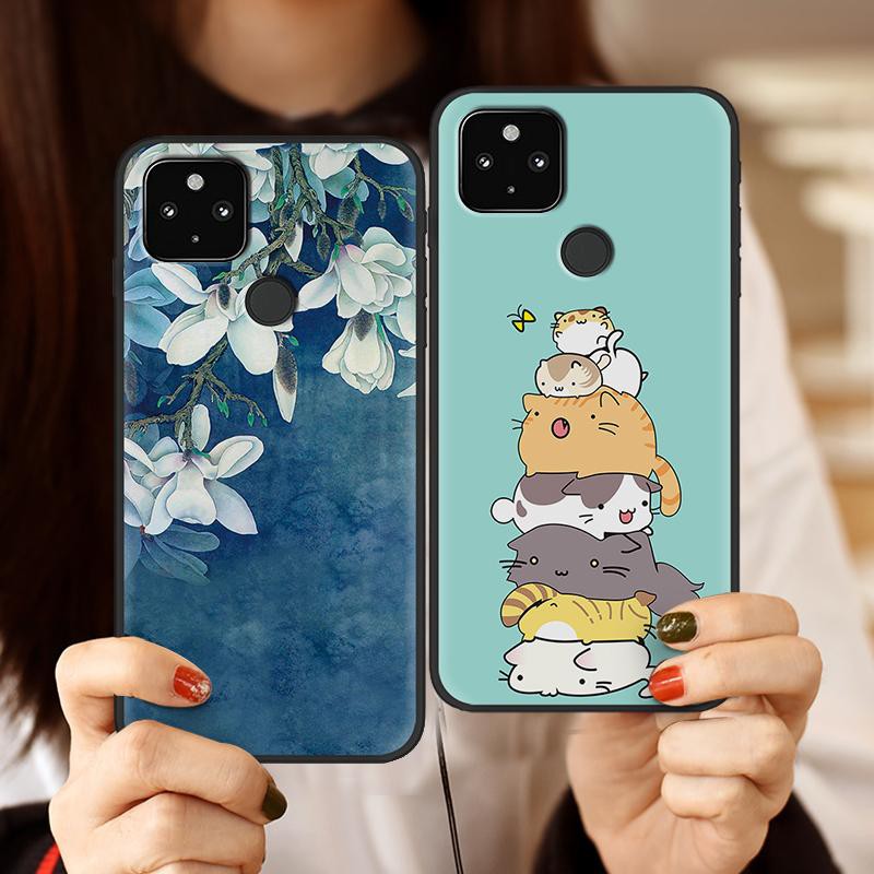 Ốp điện thoại silicon mềm chống thấm nước họa tiết hoạt hình cho Google Pixel 4A 5G