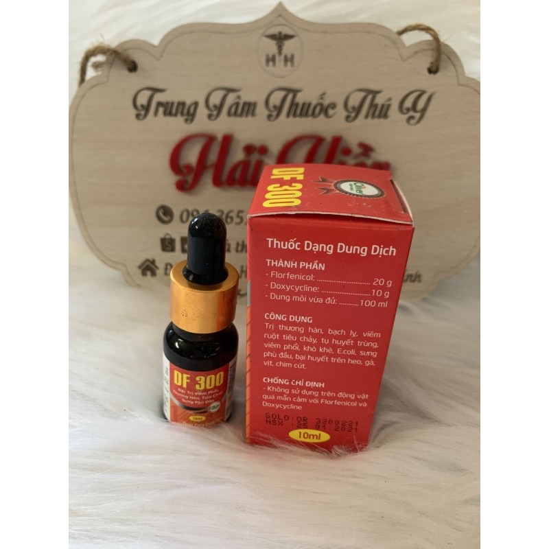 10ml DF 300 (flo- doxy)  - sản phẩm cao cấp dành cho gà chọi, gà tre, gà nòi, viêm phổi, sưng phù đầu