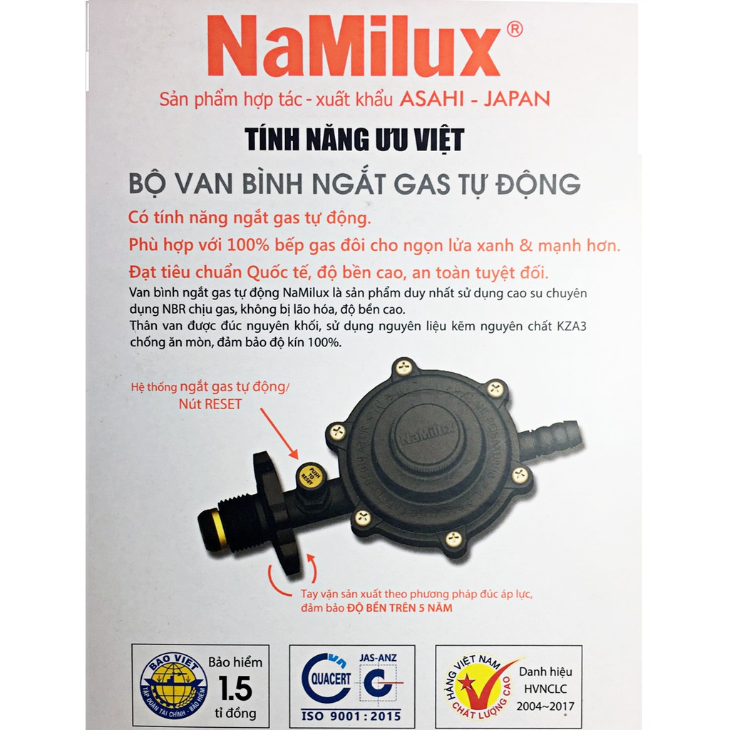 Combo Bếp gas đơn hồng ngoại Bluestar NG-169 + Bộ Dây Van Namilux NA-345S-VN