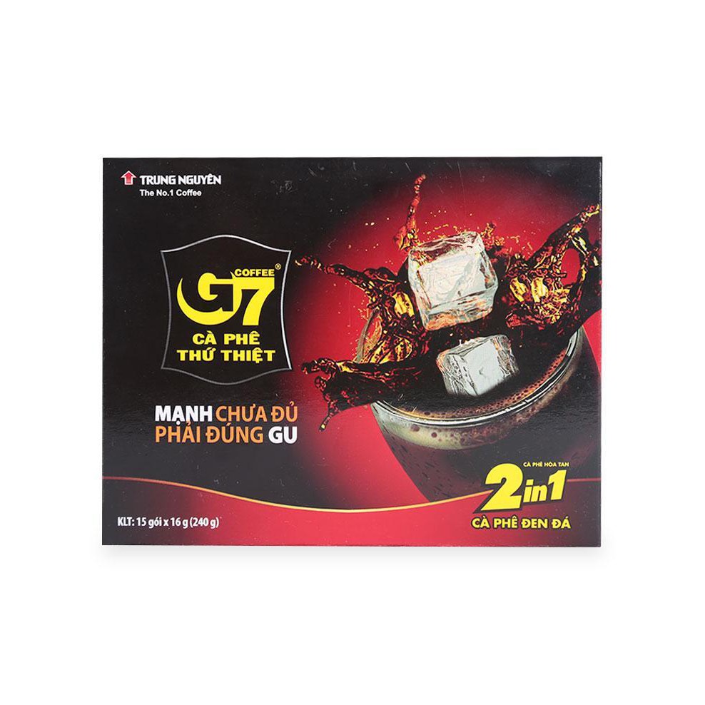 Cà Phê Hòa Tan Đen Đá G7 2in1 - Hộp 15 Gói 16gr