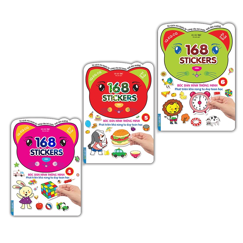 Sách - Combo 3c - 168 sticker tư duy toán học(2-3 tuổi)q4+q5+q6