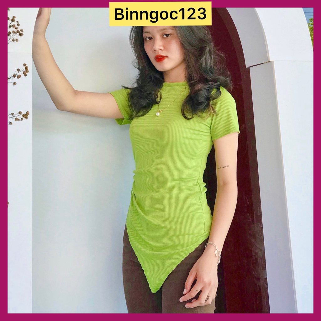 Áo kiểu nữ đẹp, áo thun rút hông tà xéo cực xinh | BigBuy360 - bigbuy360.vn
