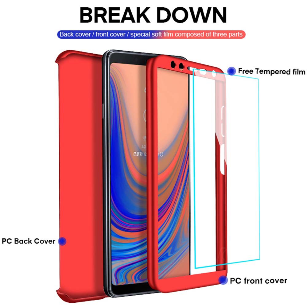 Ốp điện thoại bảo vệ toàn diện 360 độ cường lực cho realme 5 5i 6i 5s c1