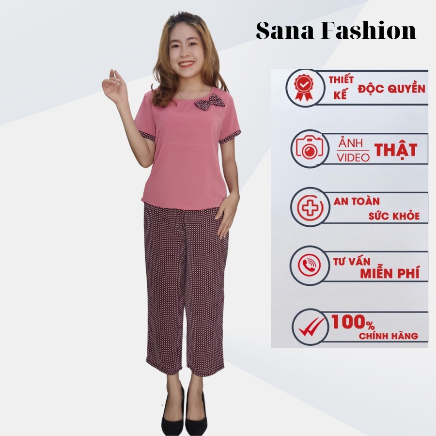 Đồ bộ nữ mặc nhà đồ bộ trẻ cho mẹ cho chị chất lụa MANGO cao cấp quần 9 tấc