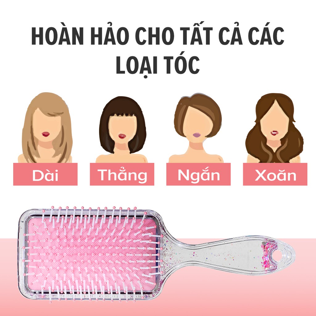 Lược chải tóc Miniso (Hồng) lược tạo kiểu tóc