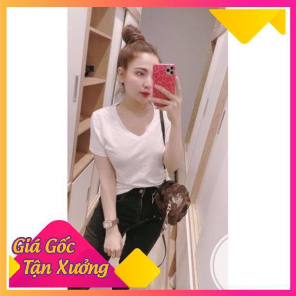 GIÁ GỐC - HÀNG ĐẸP FREESHIP SỈ COTTON Áo phông trơn cổ tim - Áo phông GAP cổ tim mềm mịn, thấm hút mồ hôi AN38