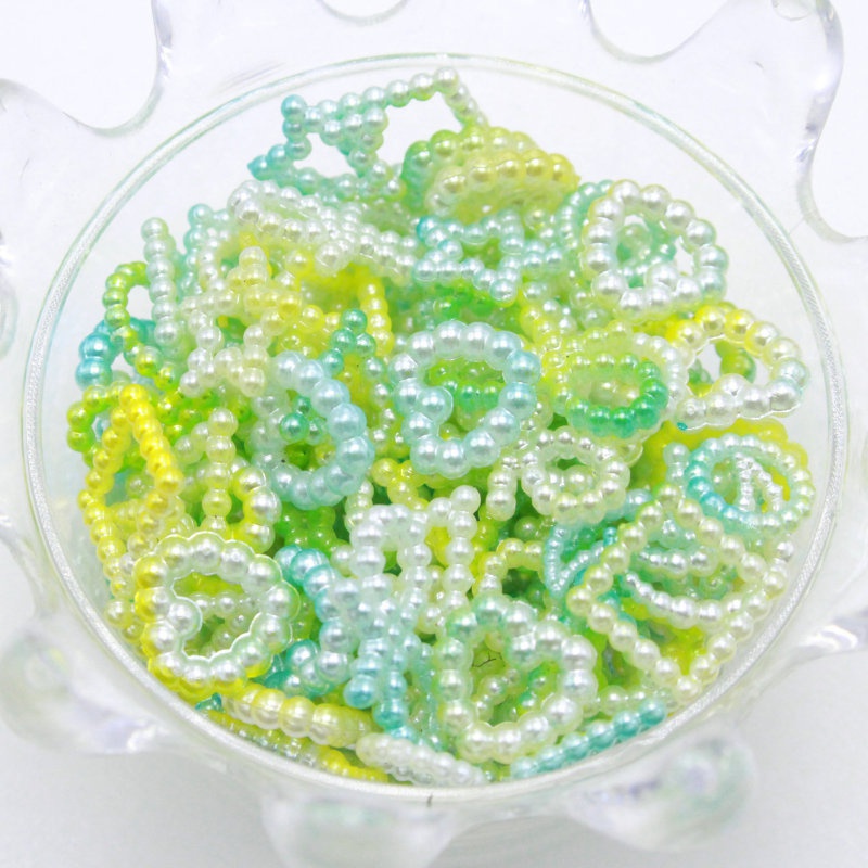 [Còn Hàng] Hạt Ngọc Trai ABS Màu Gradient Hình Nơ Trái Tim Trang Trí Diy Trang Trí Điện Thoại Diy [Giao Hàng Nhanh]