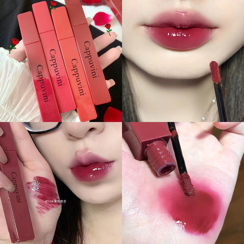 Son Bóng Trong Suốt 6 Màu Tùy Chọn Dưỡng Ẩm Tiện Dụng