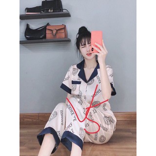 Bộ đồ lụa satin quần dài áo cộc