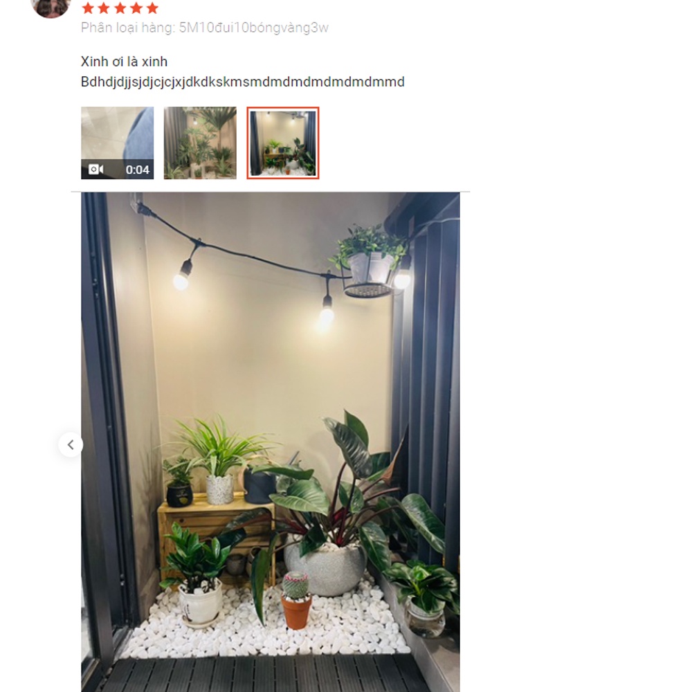 Dây đèn trang trí ngoài trời dùng cho quán cà phê, trà chanh, trà sữa... 10m 20 bóng, 5m 10 bóng loại 1