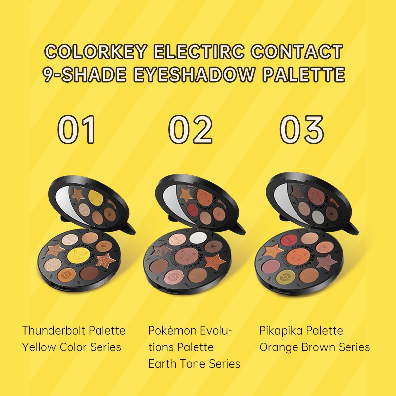 Bảng phấn mắt COLORKEY X Pokemon màu lì và ánh nhũ kết hợp trang điểm kháng nước lâu trôi 8g | BigBuy360 - bigbuy360.vn