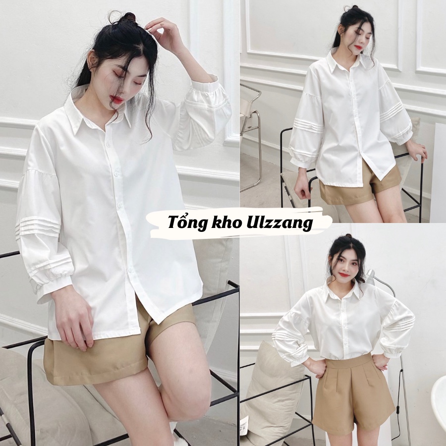 Áo sơ mi nữ tay bồng xếp ly - Áo sơ mi đẹp