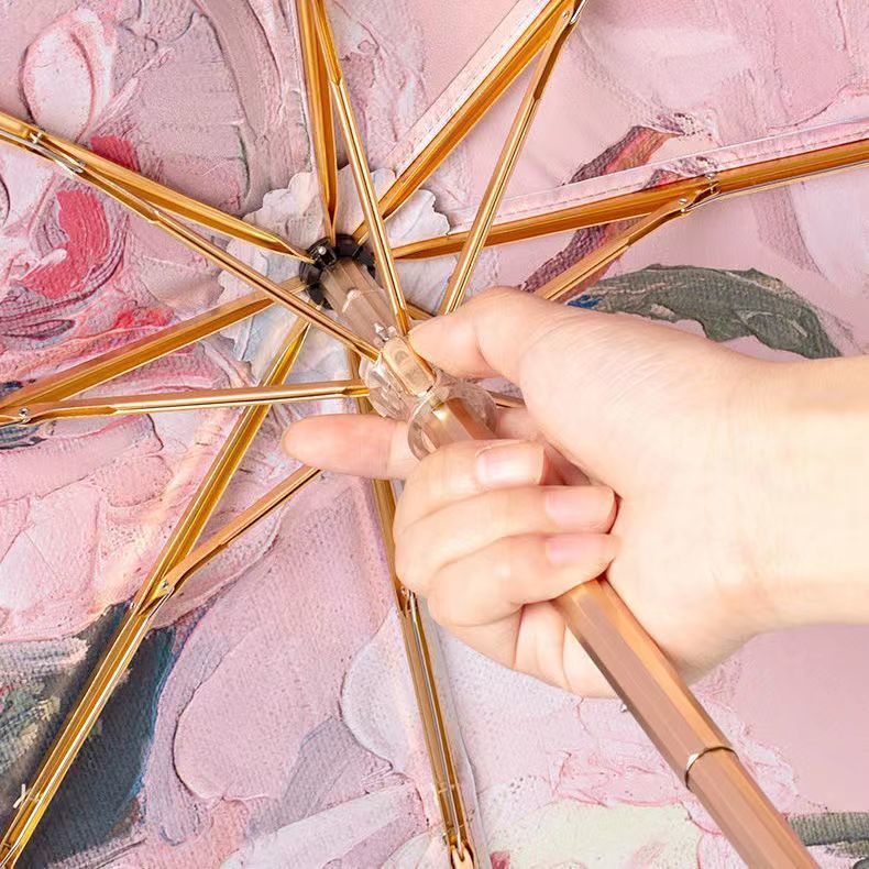 Dù Chống Nắng/Mưa Tia Cực Tím Cao Cấp 50% Thiết Kế Siêu Nhẹ Tiện Dụng