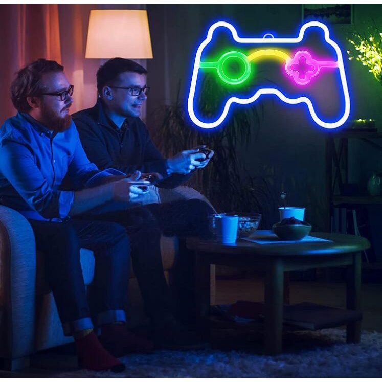 Đèn LED Neon Hình Tay Cầm Chơi Game Gắn Tường Trang Trí Phòng
