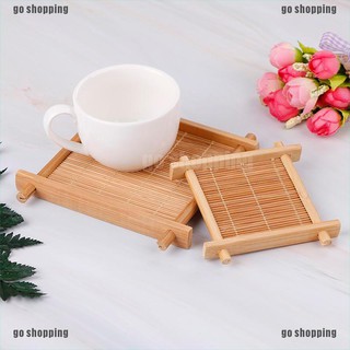 Khay lót cốc trà bằng tre tiện lợi cho gia đình