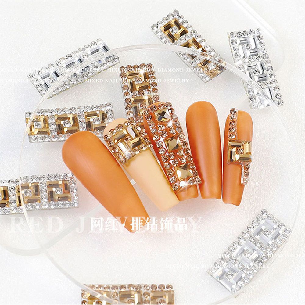 Sticker Dán Móng Tay Hình Chữ Cái Mới|Keo Dán Móng Giả Lấp Lánh|Kim Cương Đầy Màu Sắc Nóng Bỏng