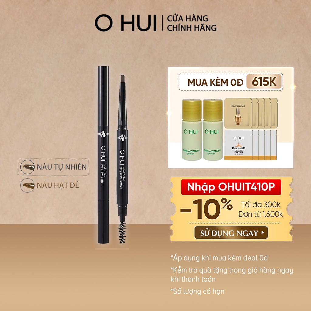 [Mã VISAPREMIUM giảm 150K]Chì kẻ chân mày OHUI Real Color Eyebrow Pencil 5g