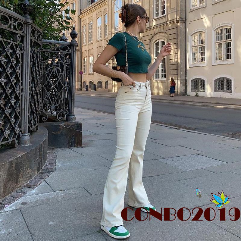 Áo Thun Nữ Ngắn Tay Cổ Tròn Thêu Chữ Và Số Thời Trang