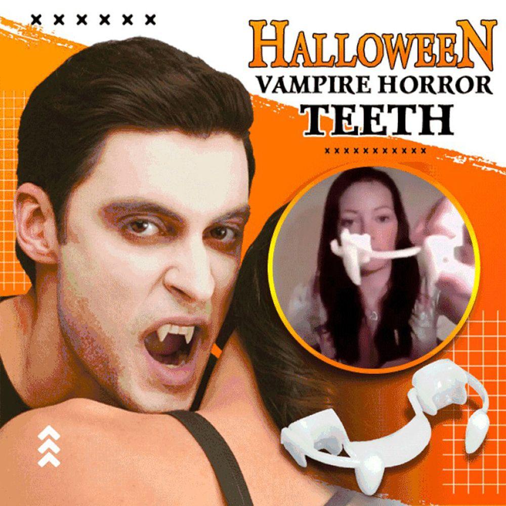 Bộ 2 Răng Nanh Giả Hóa Trang Zombie Ma Cà Rồng Có Thể Tái Sử