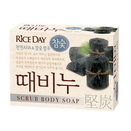 Namchaustore - Xà Bông Tắm Tẩy Da Chết Scrub Soap Than Cây Thông Hàn Quốc Dưỡng Trắng Da, Sạch Mụn